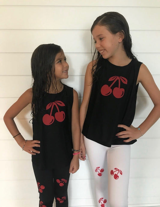 Cherries Black Tank