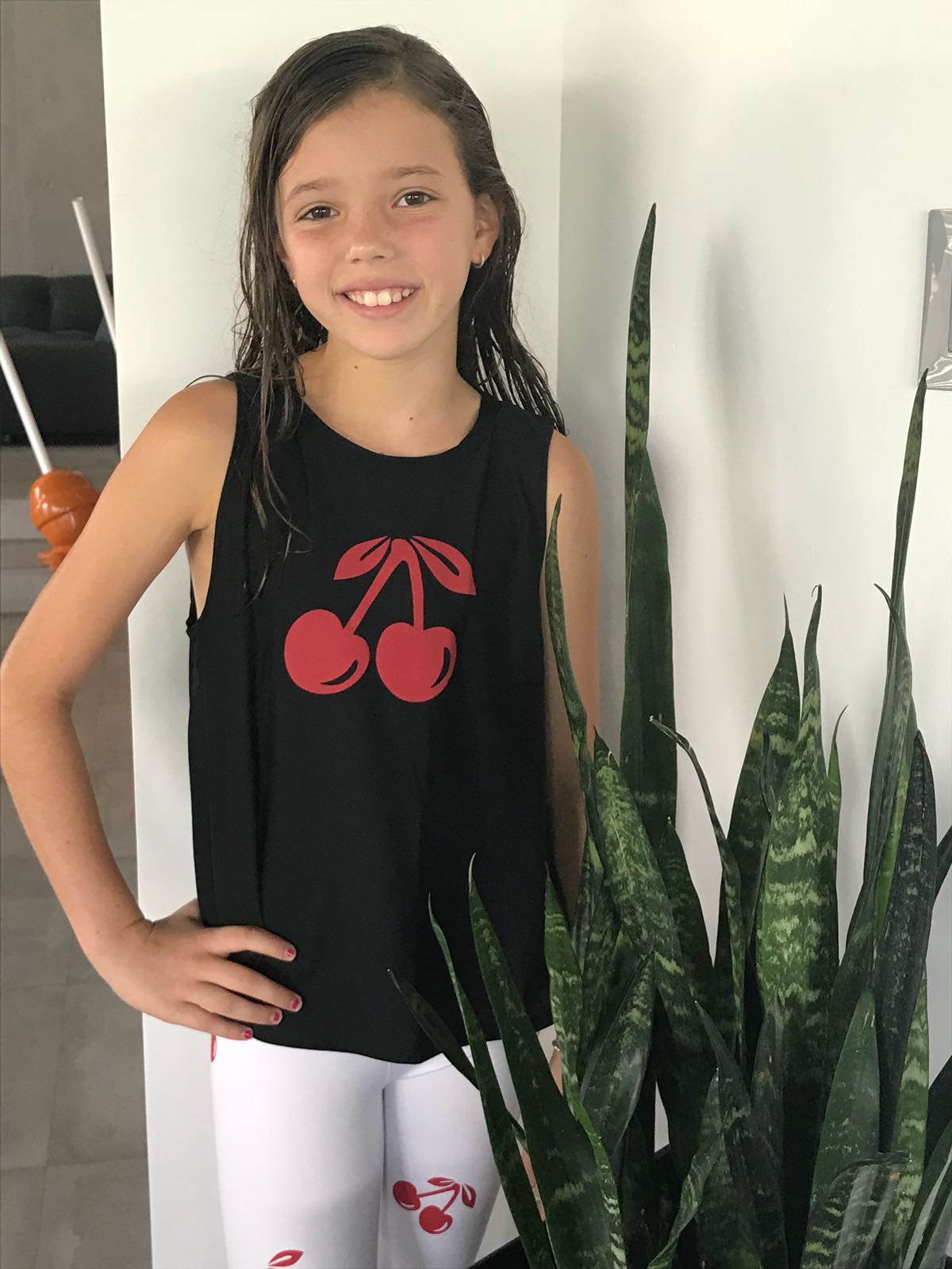Cherries Black Tank