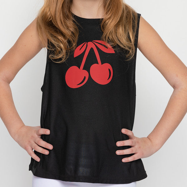 Cherries Black Tank