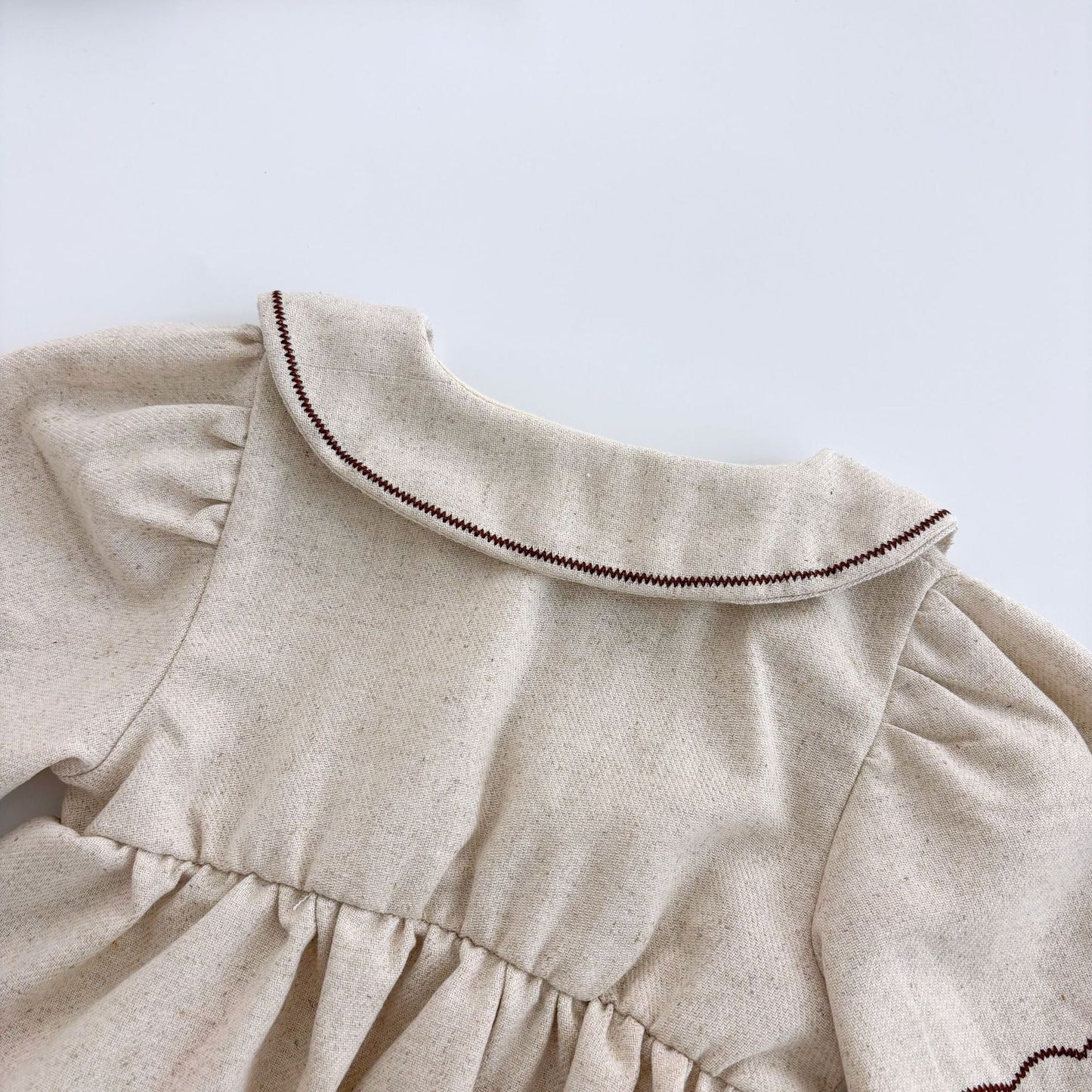 Autumn Arrival Baby Girls Long Sleeves Flowers Embroidered Onesies
