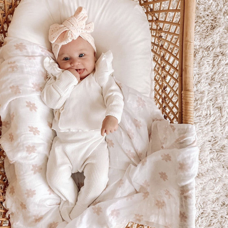 Baby Girl Solid Color Pure Cotton Long Sleeve Tops With Pants Sets