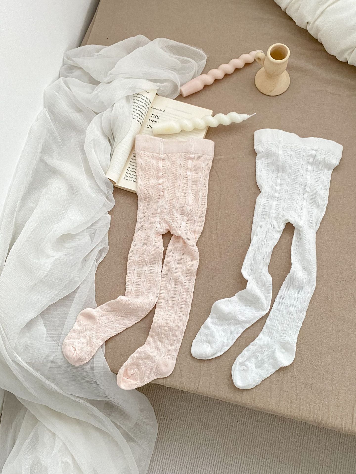 Girls’ Summer Thin Breathable Mesh Footed Tights: Baby Girls’ Solid Color Versatile Leggings